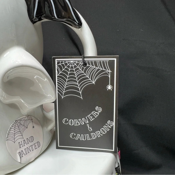 Cupcakes & Cashmere Halloween Black & White Ceramic Bat Coffee Mug - 22 FL. OZ - Picture 4 of 12